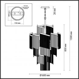 Odeon light 4630/11 HALL ODL20 565 серебристый/стекло/металл.цепочки Люстра E14 11*40W 220V GRAZA  - 2 купить